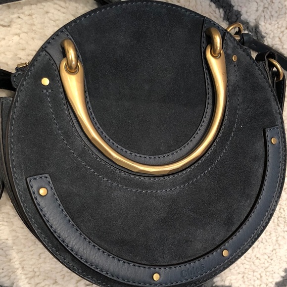 *SOLD*CHLOE Silver Blue Calfskin Suede Small Pixie - Picture 2 of 8